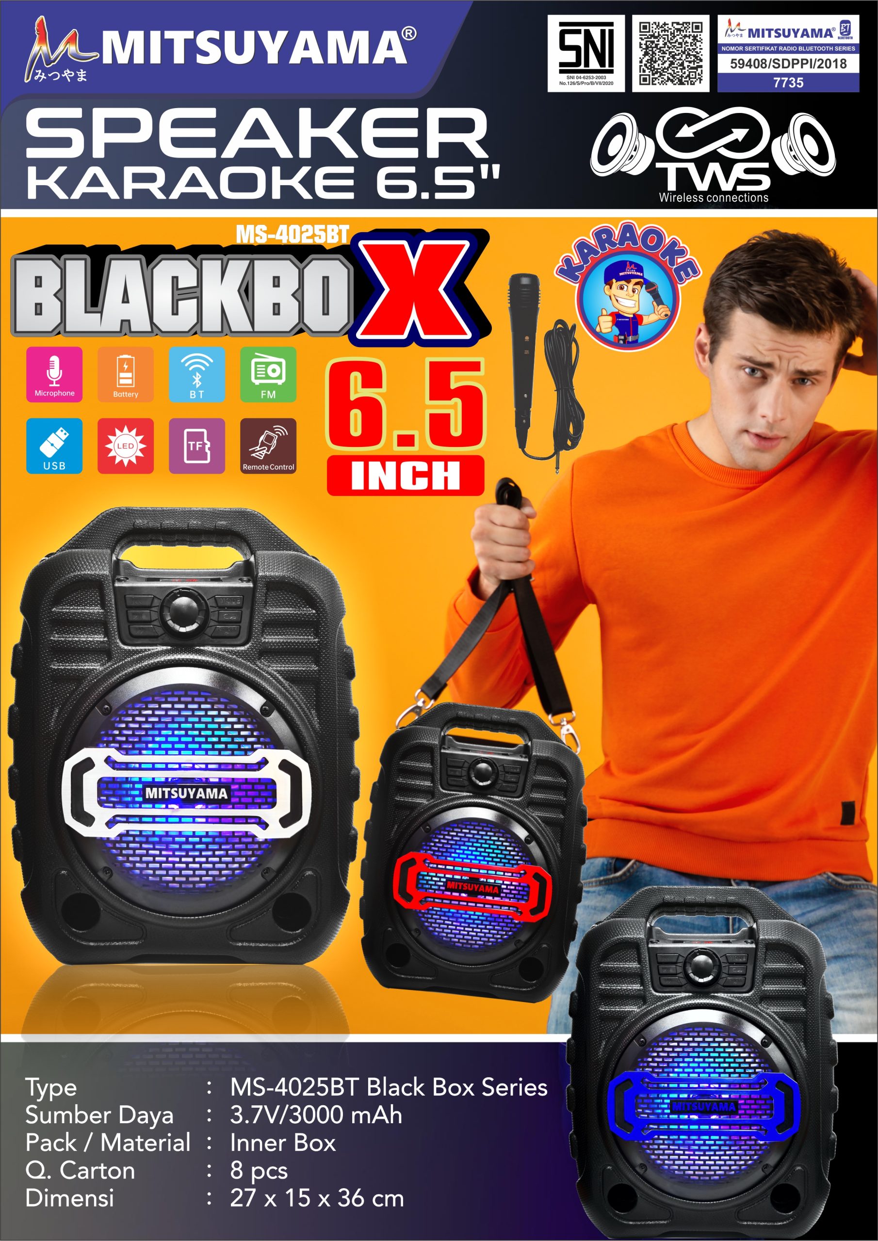 Speaker Woofer Blackbox 6.5" Karaoke - Gambar 2