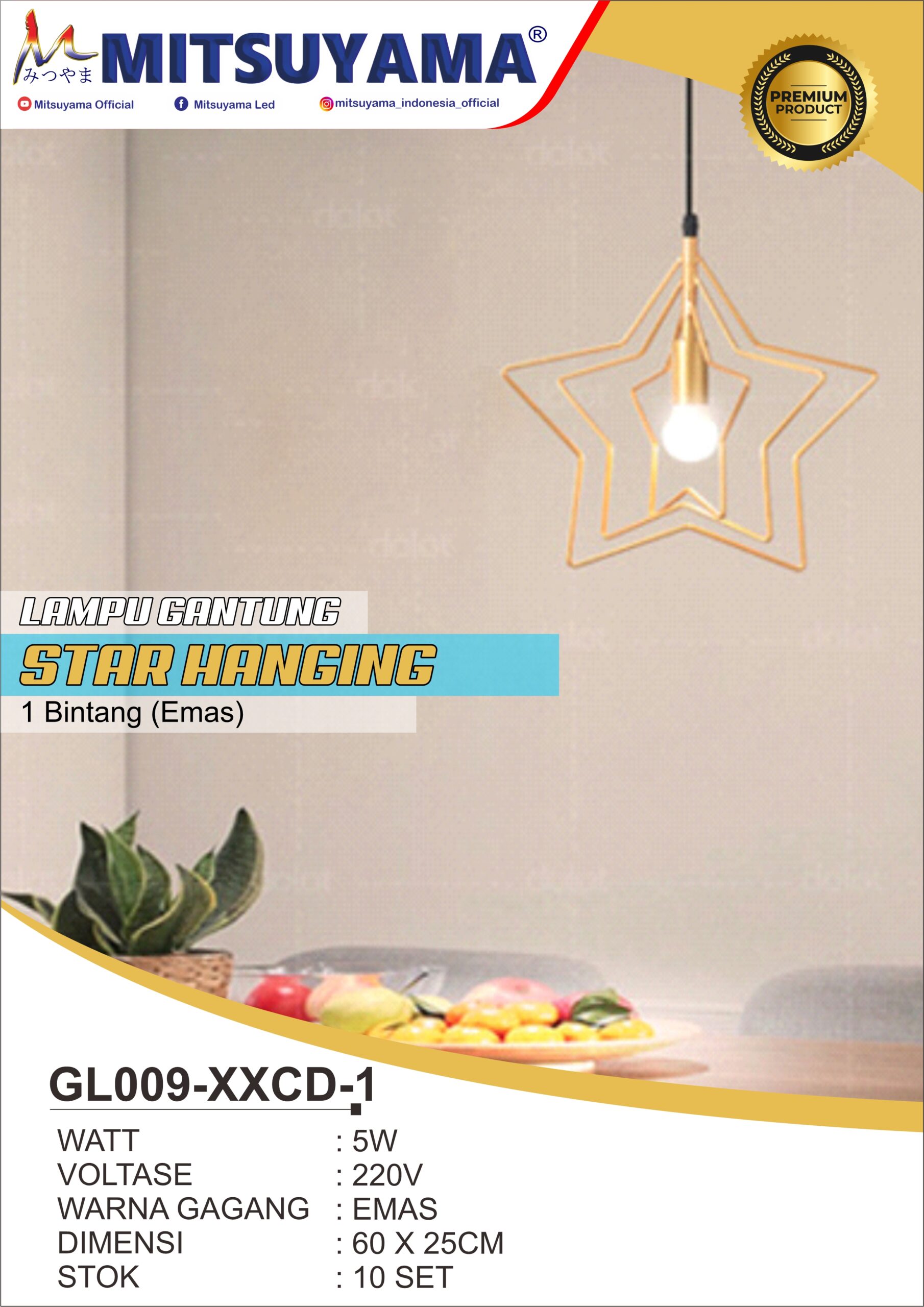 Lampu Hias Mewah Gantung Star Hanging - Gambar 2