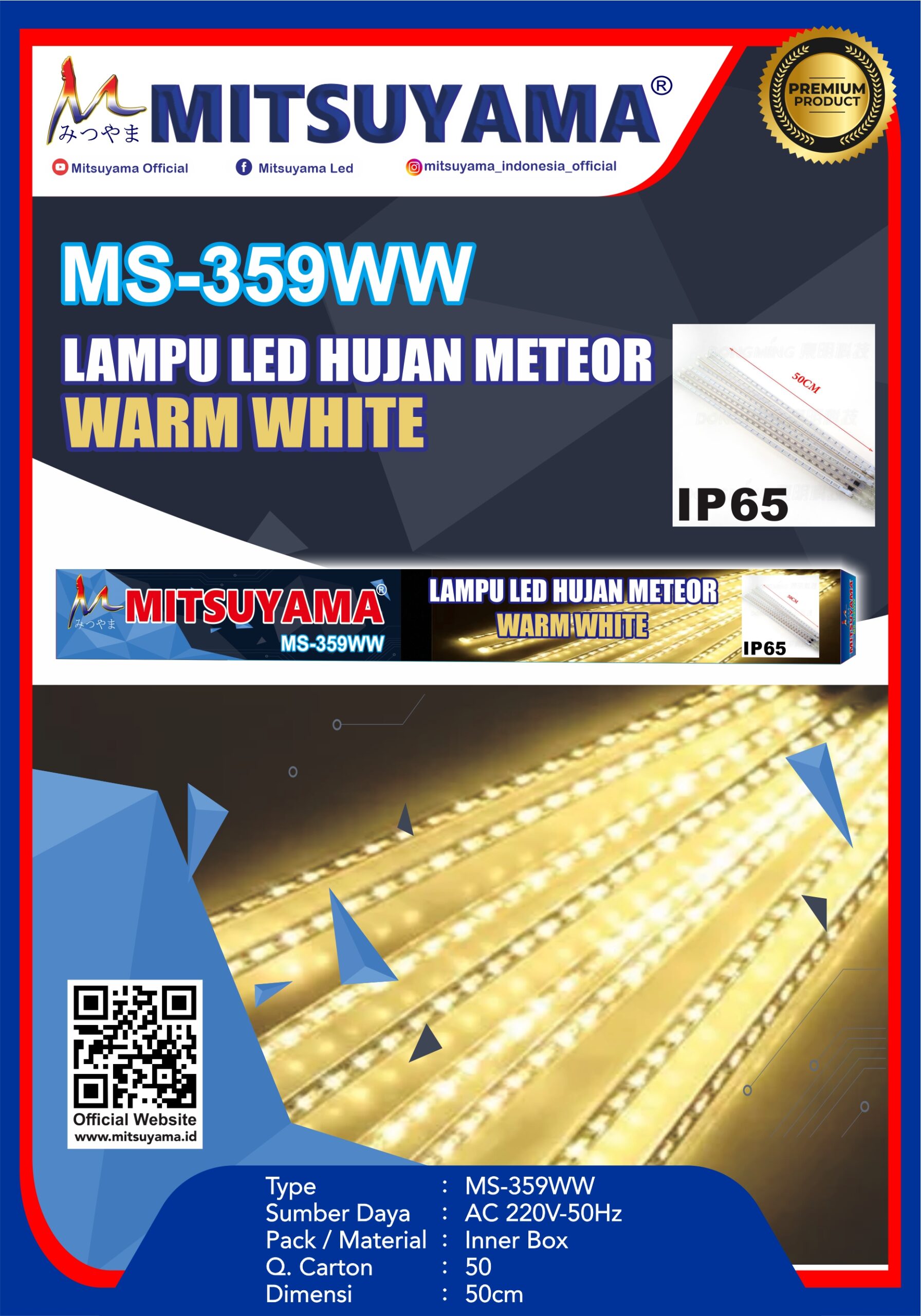 Lampu LED Hujan Meteor MS-359 - Gambar 3