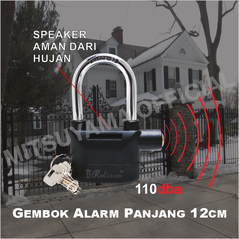 Gembok Alarm Panjang 12 cm GBK ALM PJG