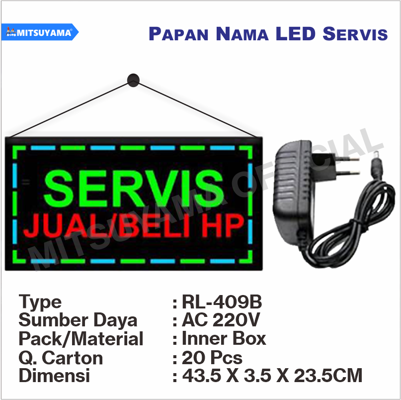 Papan Nama LED / LED Sign / Papan SERVIS JUAL/BELI HP - RL-409B