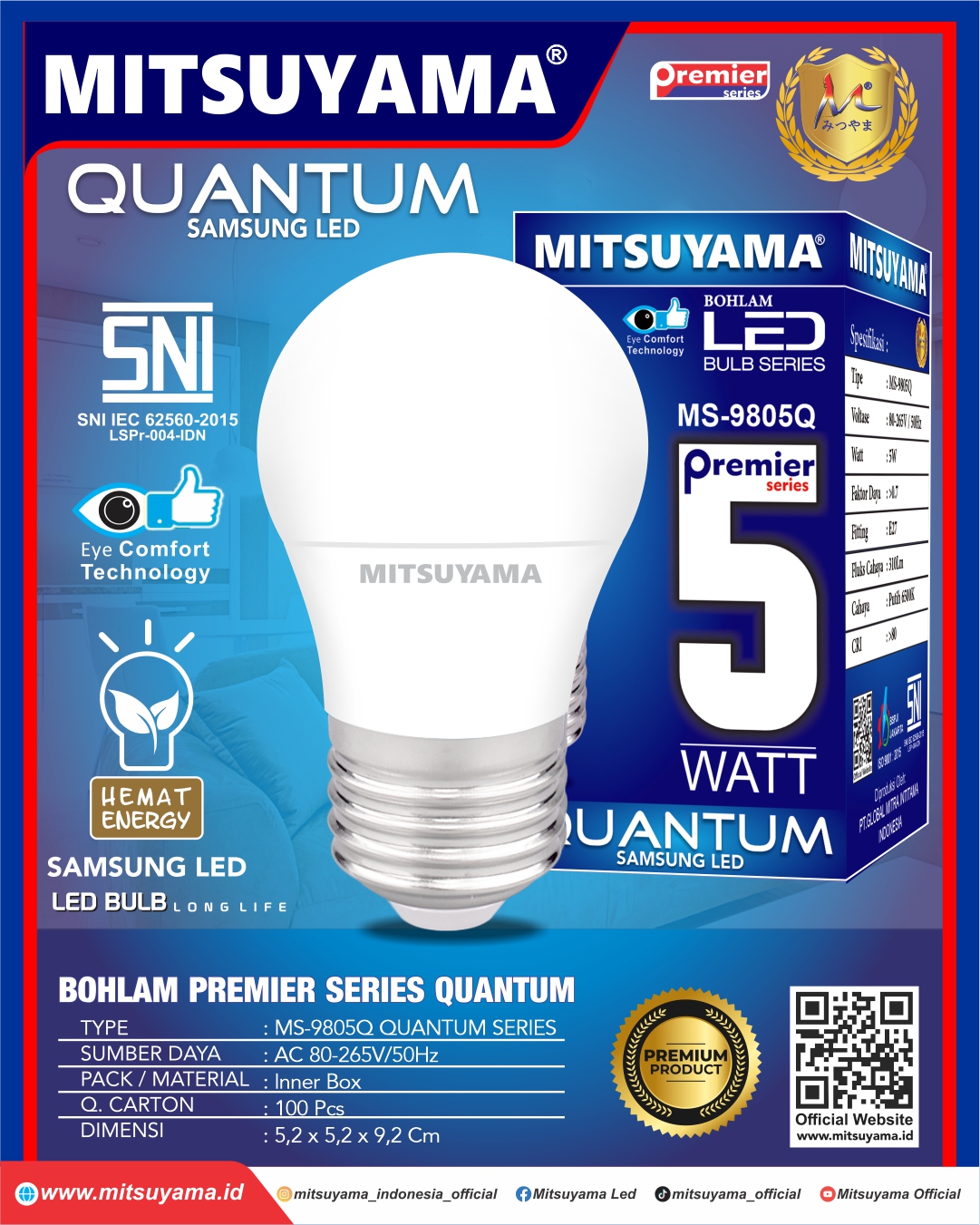 Bohlam Premier Quantum ( 5, 8, 12, 15, 18, 23, 30, 40, 50 ) - Gambar 2