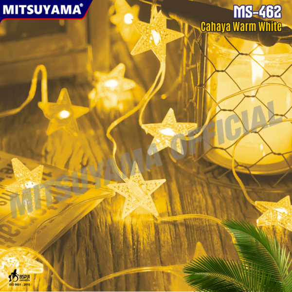 Lampu Hias LED Model Bintang Warm White 9 Meter MS-462