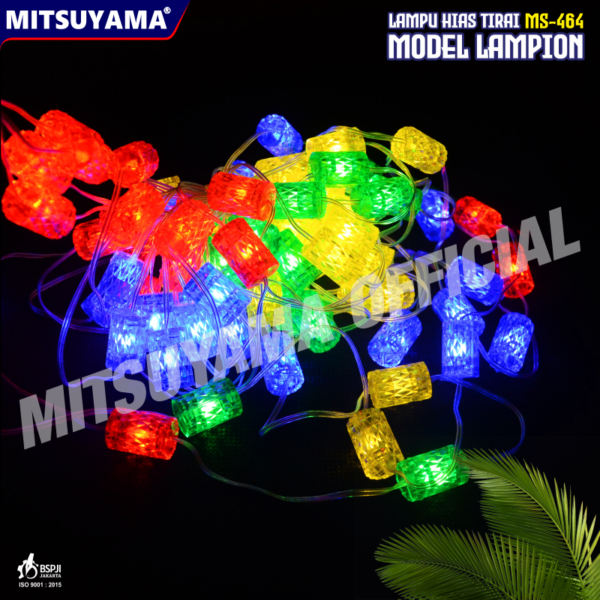 Lampu Hias Tirai Model Lampion RGB 10 Kabel 3 x 2Meter MS-464