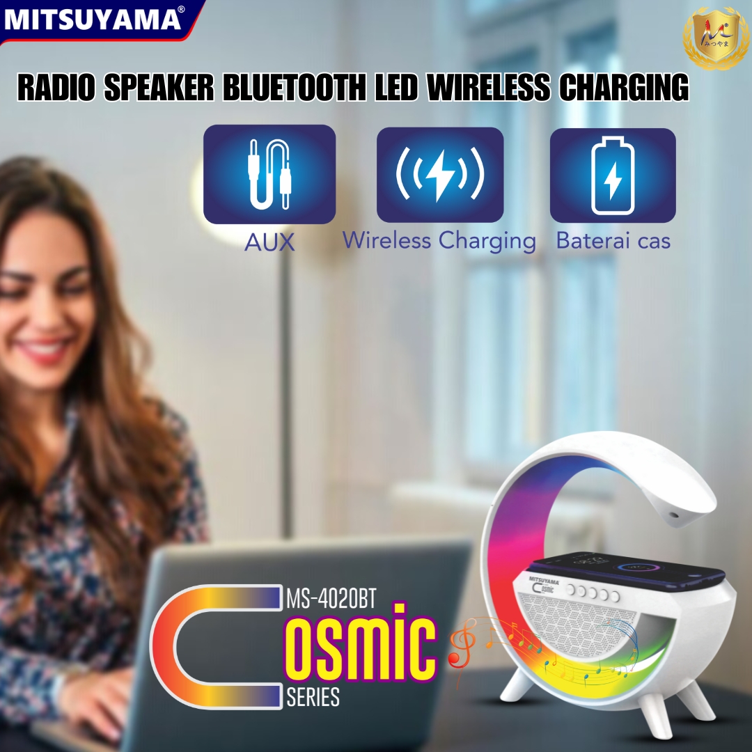 Speaker Bluetooth LED Light Wireless Charging USB Cosmic series - Gambar 3