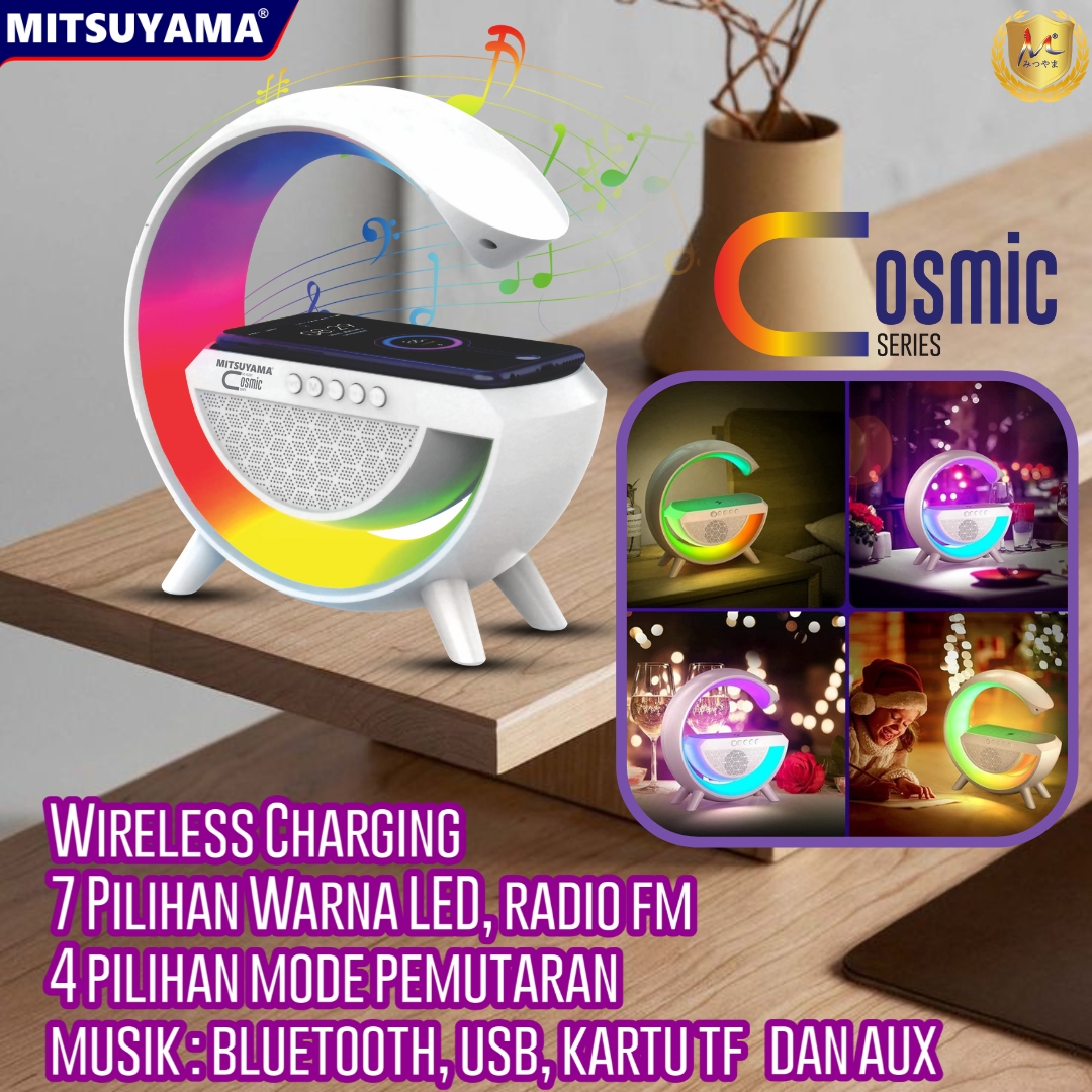 Speaker Bluetooth LED Light Wireless Charging USB Cosmic series - Gambar 5
