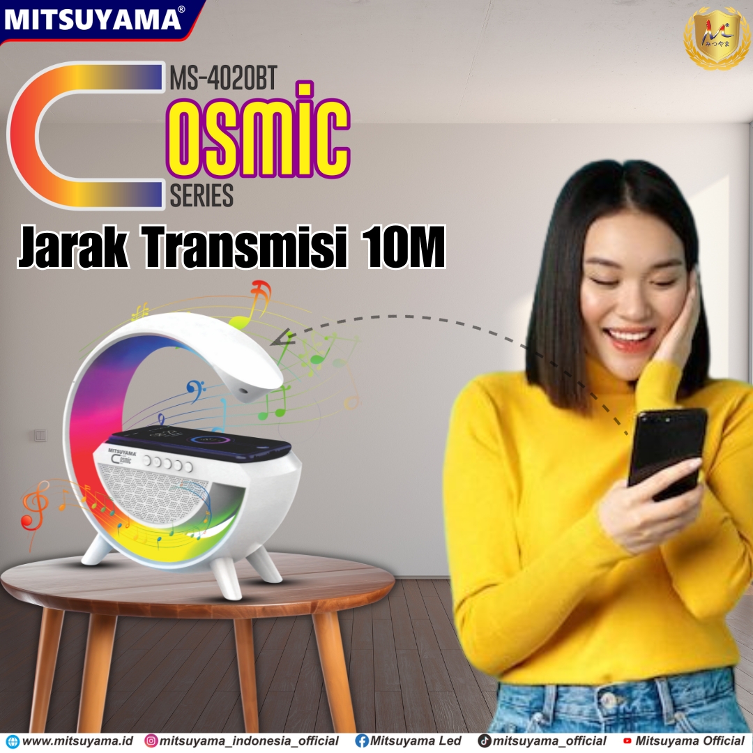 Speaker Bluetooth LED Light Wireless Charging USB Cosmic series - Gambar 7