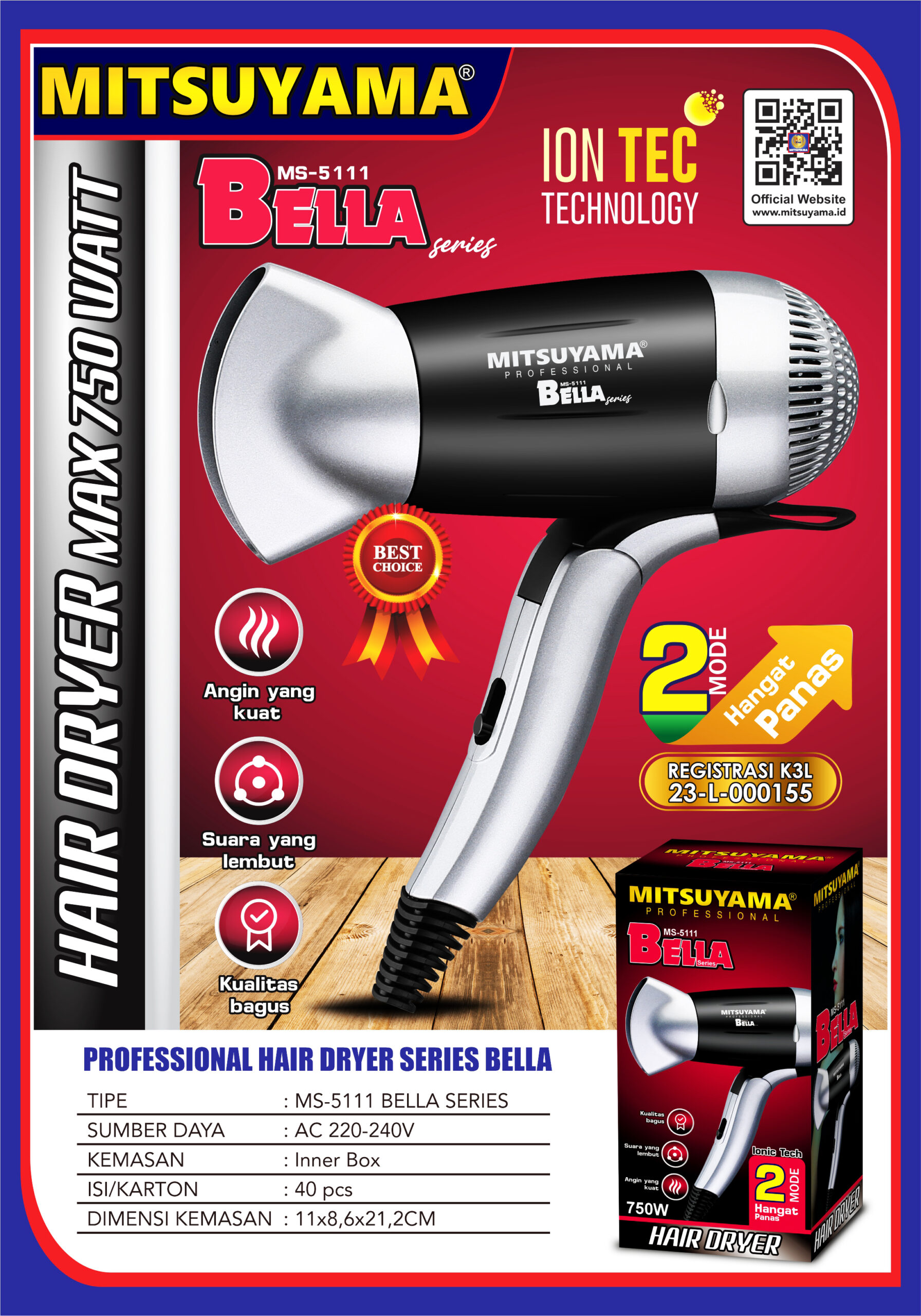Hair Dryer Professional MS-5111 series Bella - Gambar 2