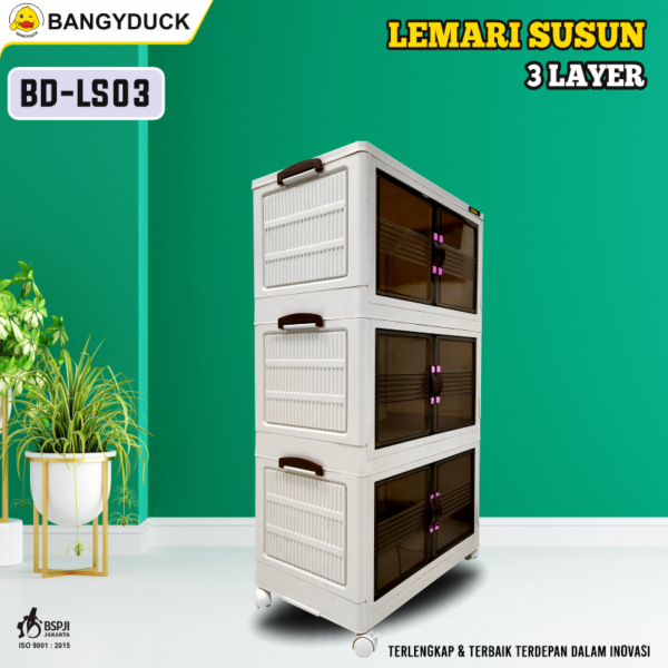 Lemari Susun Platik Multifungsi Penyimpan Pakaian Serbaguna Bangyduck BD-LSxx