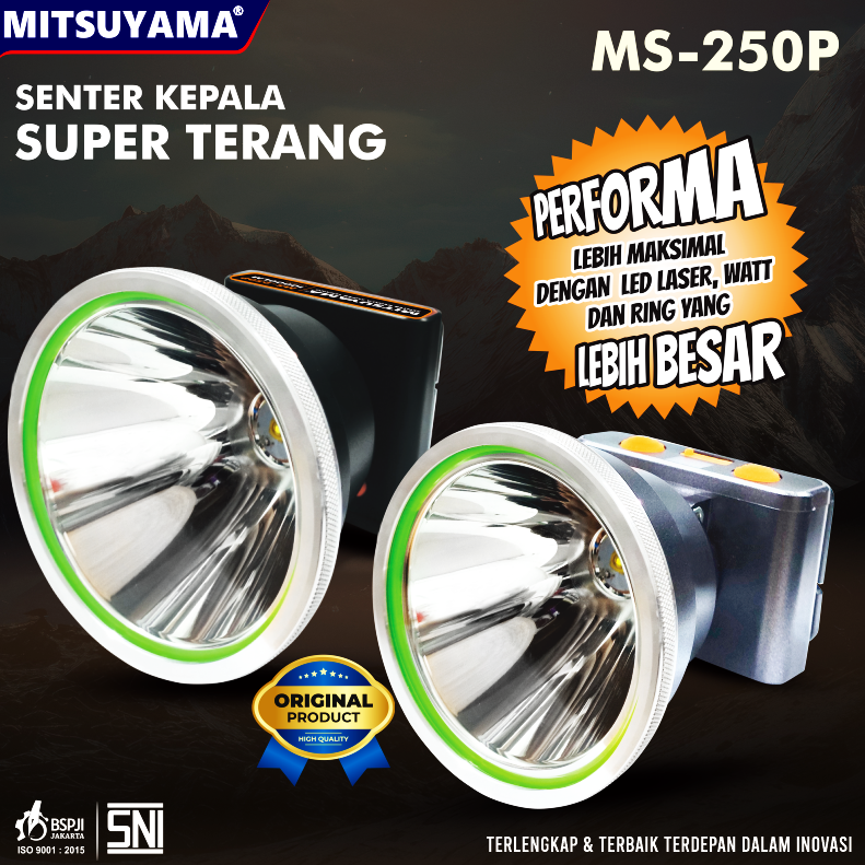 Senter Kepala Rechargeable Super Terang 80W MS-250P