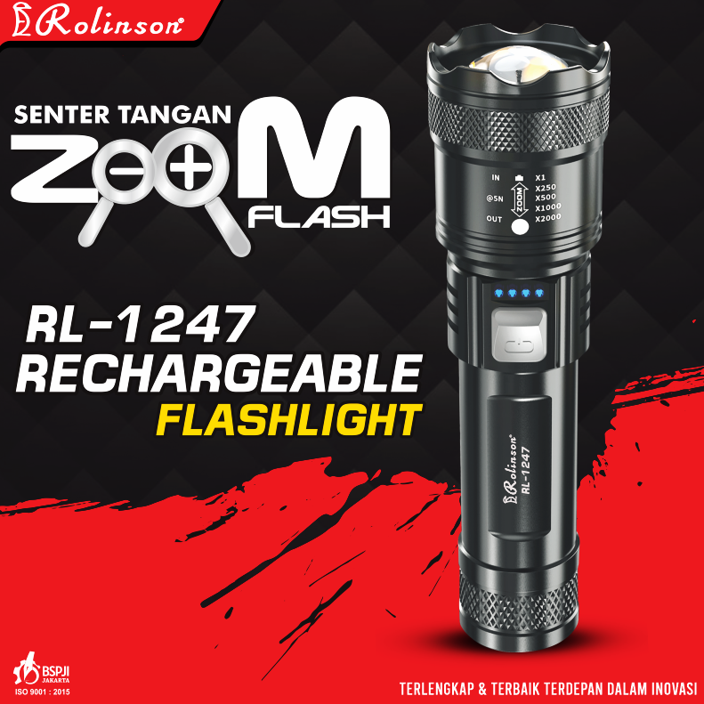 Senter Tangan Zoom Flash 30W Rechargeable Flashlight RL-1247
