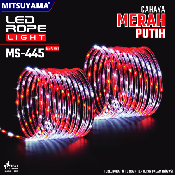 Lampu Hias LED Rope Light Merah Putih 10M MS-445