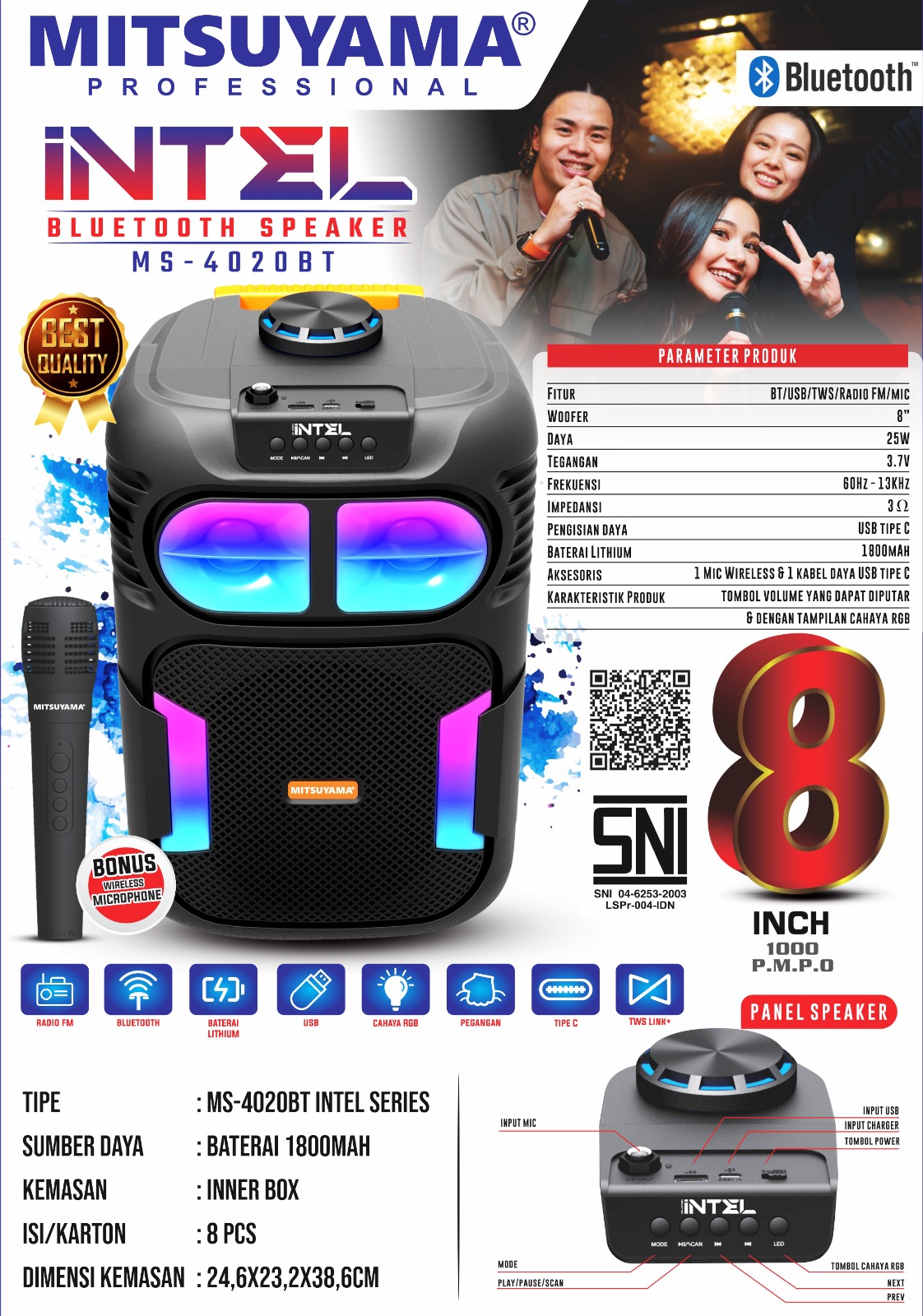 Speaker Bluetooth 8" MS-4020BT series Intel - Gambar 2