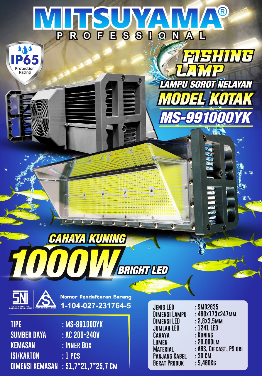 Lampu Sorot Nelayan 1000W Model Kotak LED COB Super Bright Waterproof | MS-991000xx - Gambar 3