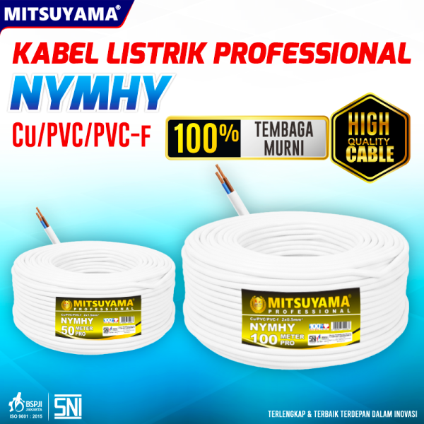 Kabel Listrik Porfesional NYMHY Tembaga Serabut 50-100 Meter