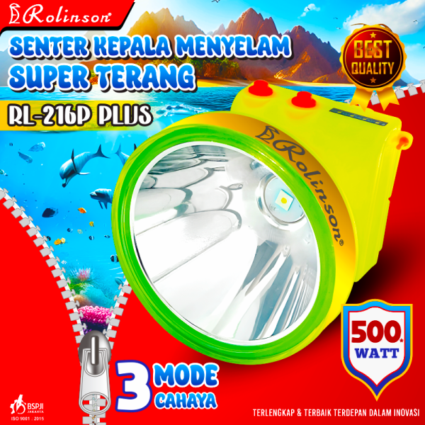 Senter Kepala Menyelam Rolinson Headlamp Diving RL-216P+