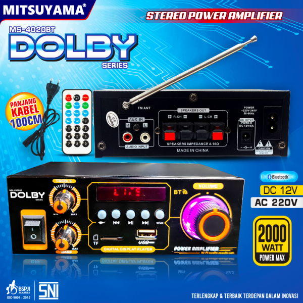 Stereo Power Amplifier 200W Bluetooth MS-4020BT series Dolby