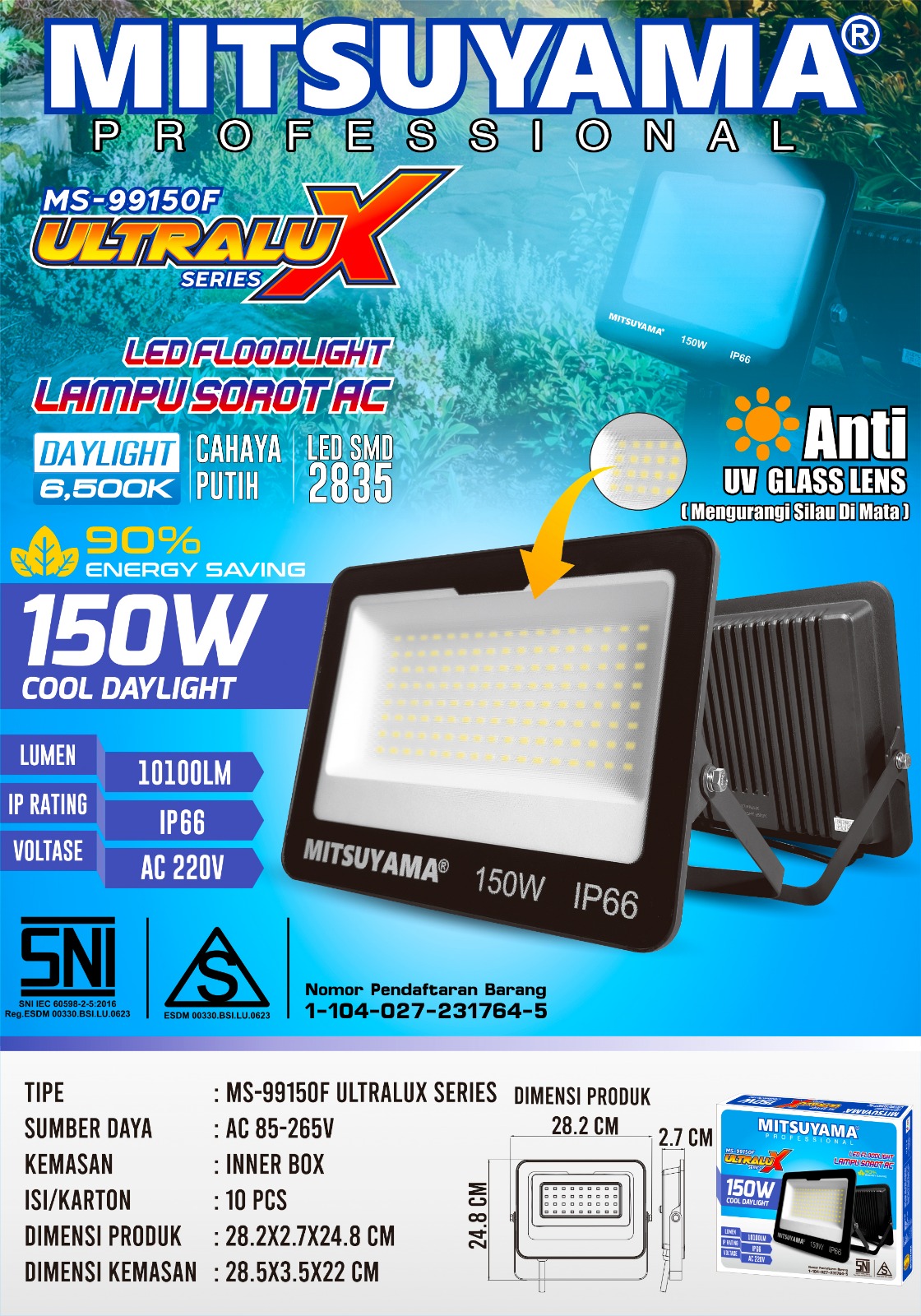 Lampu Sorot AC LED Floodlight series Ultralux - Gambar 4