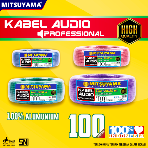 Kabel Audio Transparan Profesional 100Meter
