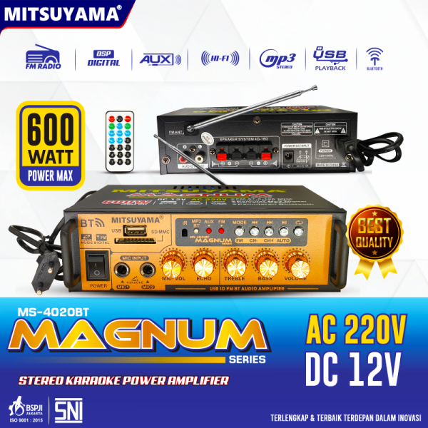 Amplifier Stereo Karaoke Power 600Watt MS-4020BT Magnum