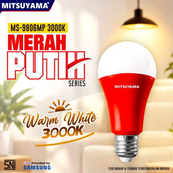 Bohlam LED Warm white MS-98xxMP 3000k series Merah Putih